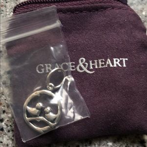 Grace abs heart- bird charm
